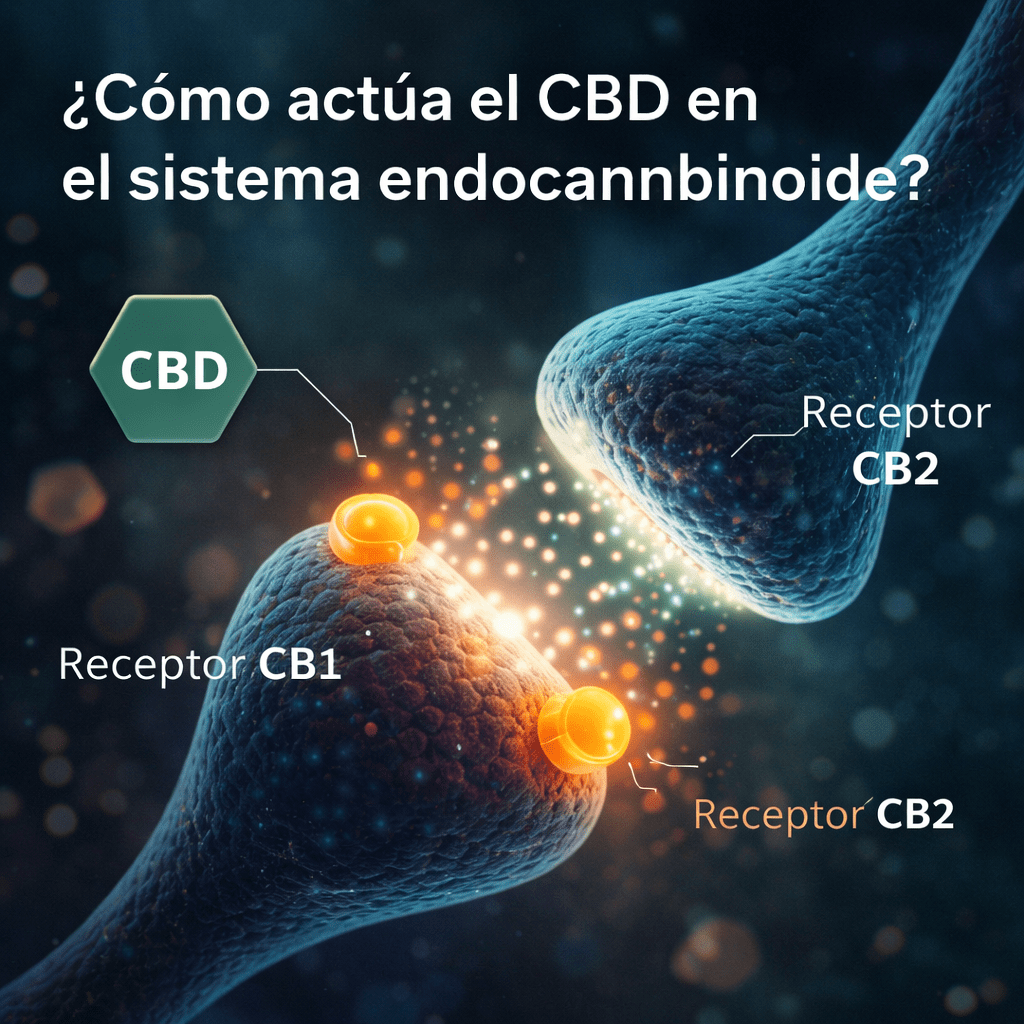 representación del sistema endocannabinoide con receptores CB1 y CB2