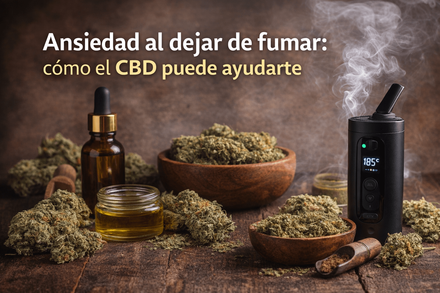 CBD para reducir la ansiedad al dejar de fumar con vaporizador y flores CBD