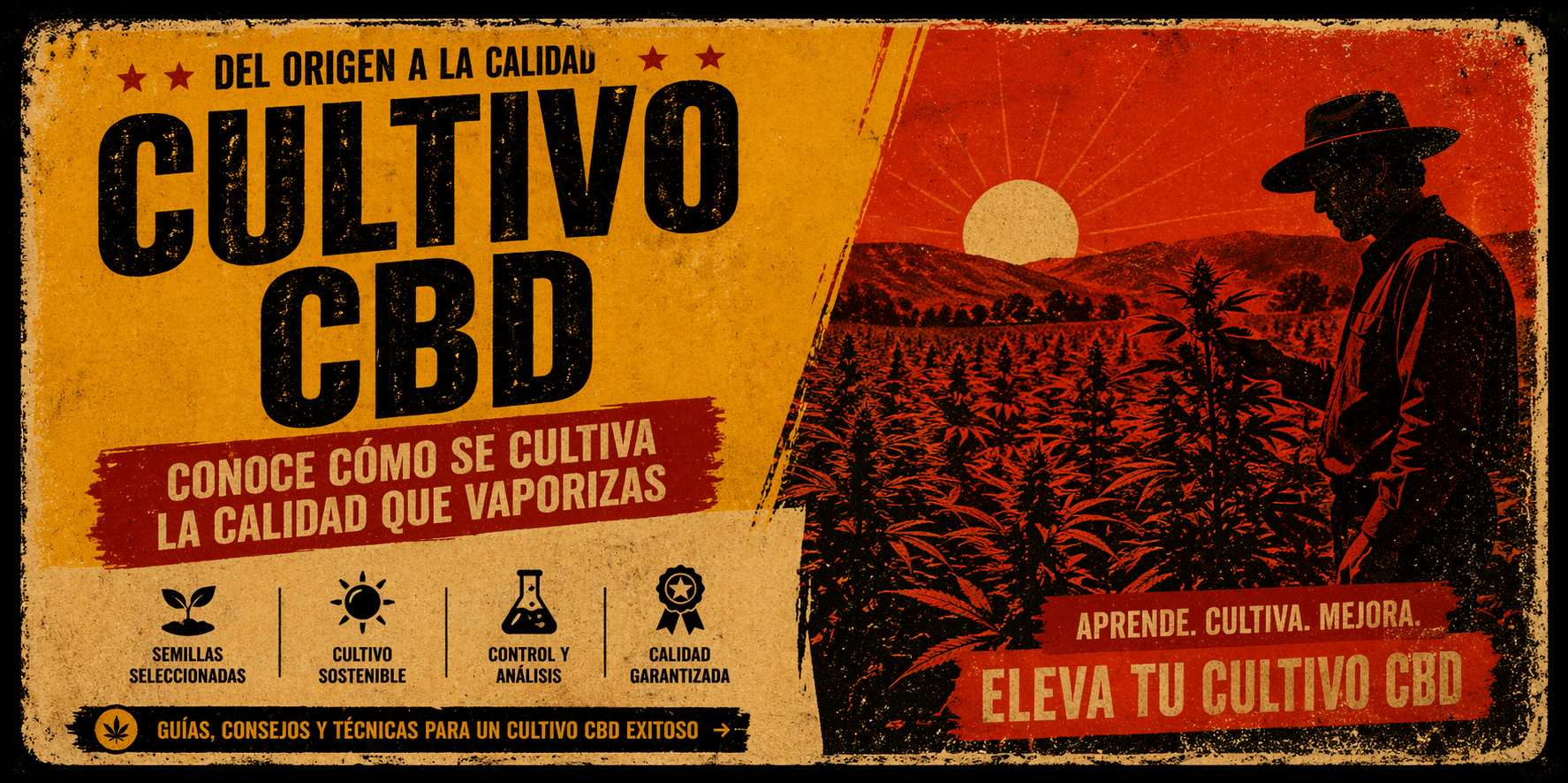 Cultivo de CBD desde el origen hasta la calidad final, técnicas de cultivo, control y análisis del cannabis para vaporización