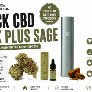 pack cbd pax plus sage con vaporizador flores cbd hash y aceite cbd 20
