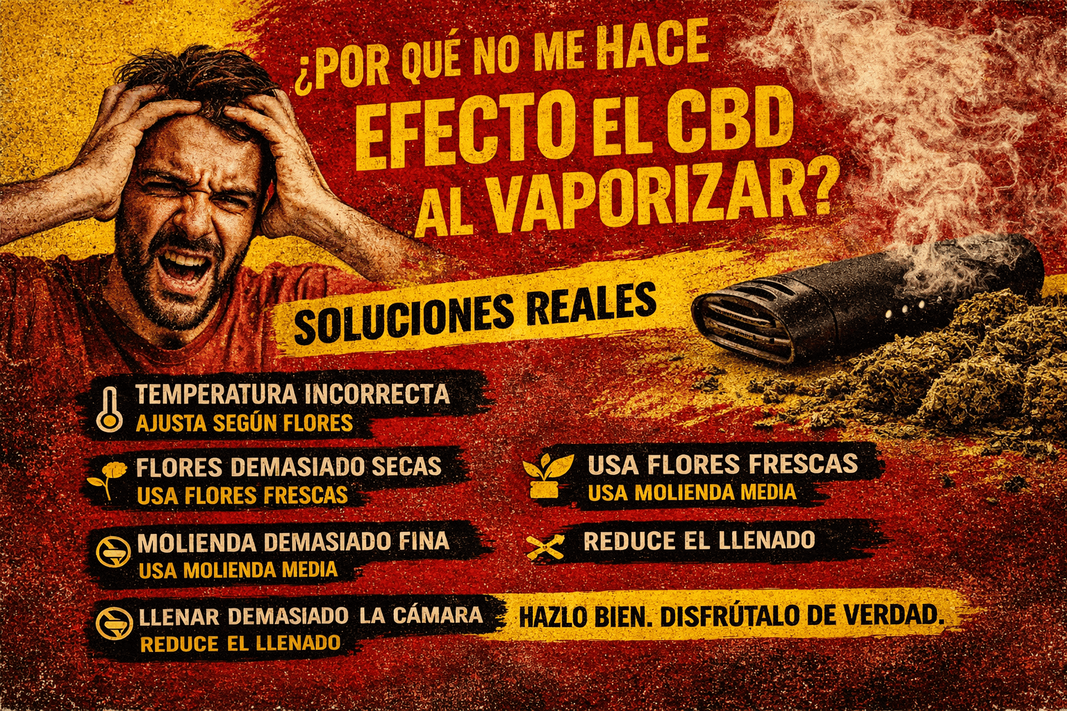 Por qué no hace efecto el CBD al vaporizar flores y soluciones para mejorar la experiencia