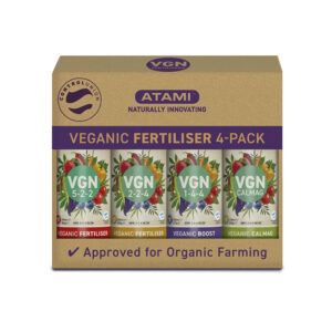 VGN 4 Pack Atami fertilizante organico cultivo CBD pack nutrientes veganic 250ml