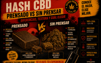 Hash CBD prensado vs sin prensar: diferencias, textura y cuál elegir