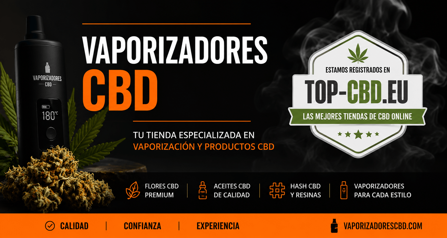 Vaporizadores CBD y flores CBD premium registrados en el directorio europeo TOP-CBD.EU