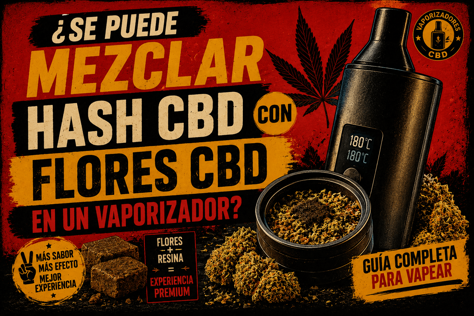 Mezclar hash CBD con flores CBD en un vaporizador portátil para mejorar sabor, vapor y experiencia de vapeo.